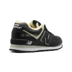 New Balance Мужские 574 Black Leather 1
