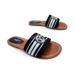 Louis Vuitton Flip-flops Low Textile White/Black