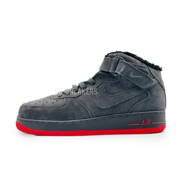 Унисекс зимние кроссовки Nike Air Force 1 ’07 LV8 Mid Utility Grey Suede