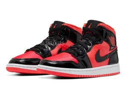 Nike Air Jordan 1 Mid Hot Punch Black