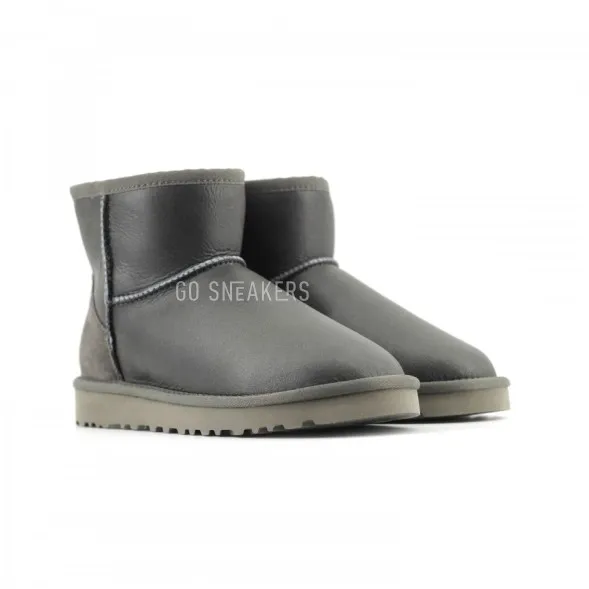 Женские мини угги Mini Metallic Grey