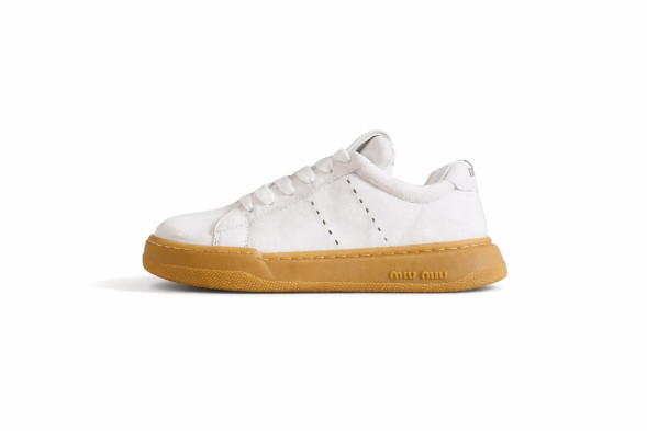 Женские кеды Miu Miu Suede Sneakers White