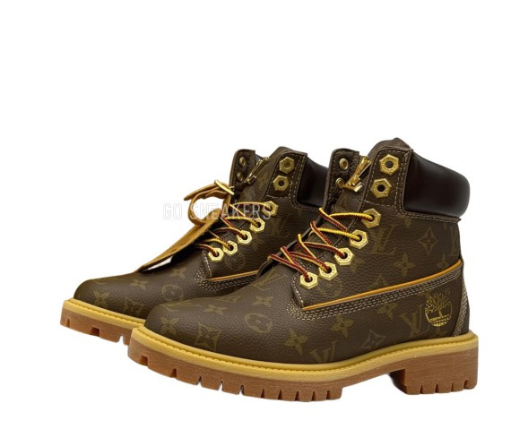 Женские ботинки Timberland х Louis Vuitton Vachetta Monogramme Brown