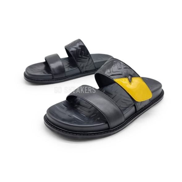 Унисекс шлепки Fendi Slipper Black/Yellow