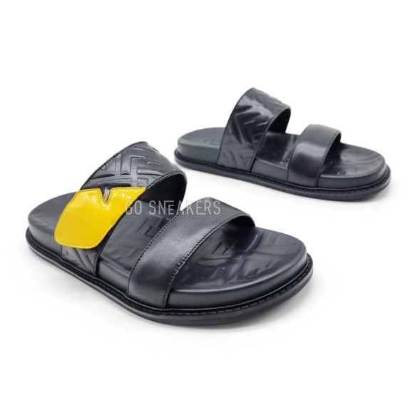 Унисекс шлепки Fendi Slipper Black/Yellow