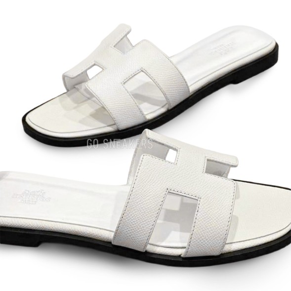 Женские шлепанцы Hermes Flip-flop White