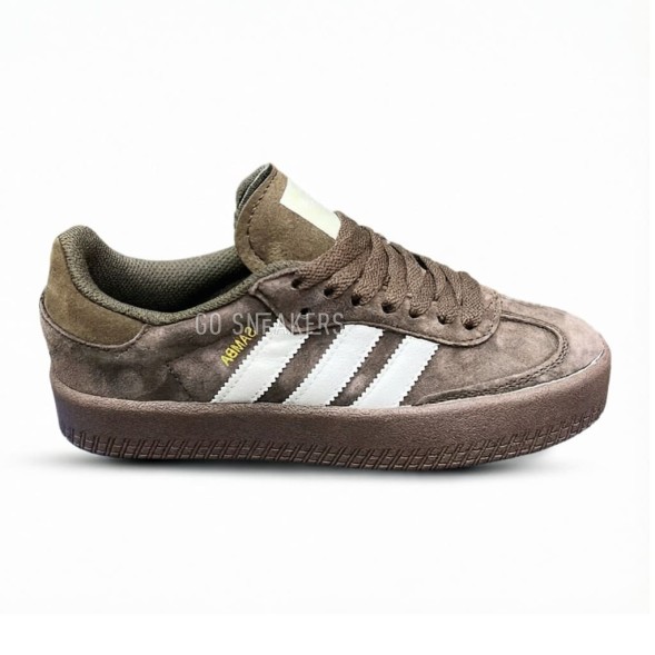 Женские кеды Adidas Samba Suede Chocolate