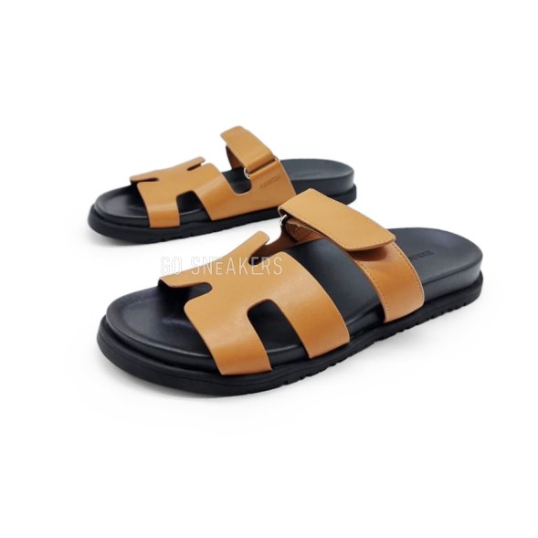 Унисекс сандалии Hermes Flip-flops Leather Brown/Black