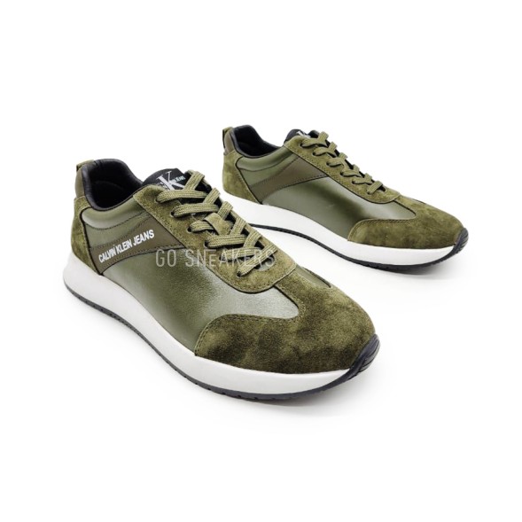 Унисекс кроссовки Calvin Klein Leather Suede Khaki