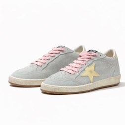 Golden Goose Ball Star Suede Grey/Pink