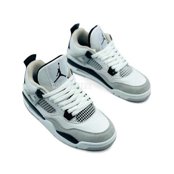 Унисекс кроссовки Nike Air Jordan 4 (IV) White Military Black 
