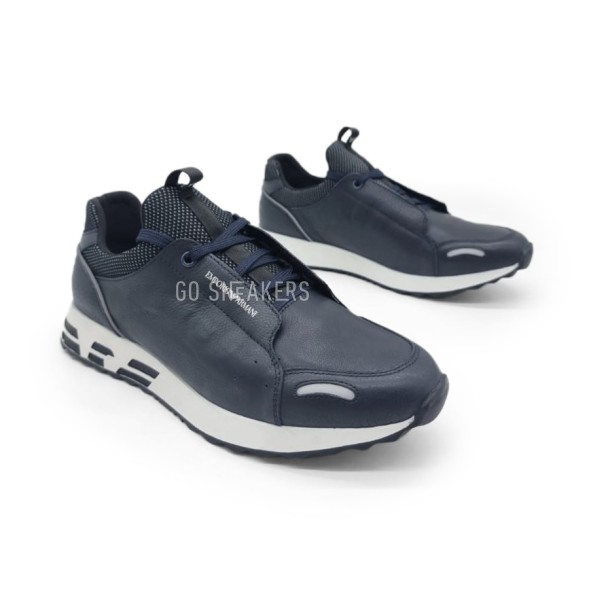 Мужские кроссовки Armani Leather Dark Navy