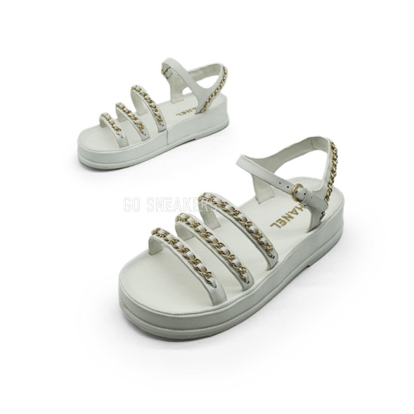Женские балетки Chanel Sandals Chains White