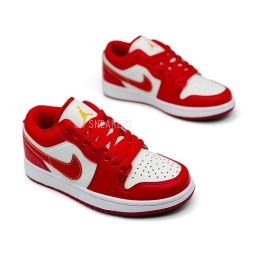 Nike Air Jordan 1 Low-Top Vintage Basketball Shoes Women&#039;s White Red