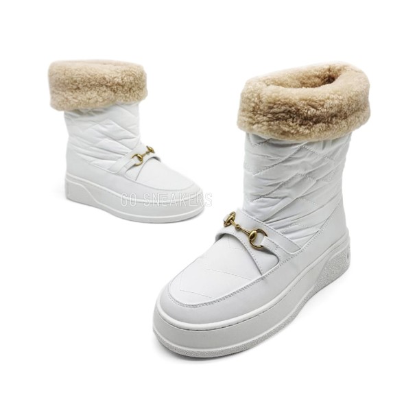 Женские зимние сапожки Gucci Snow Chunky White