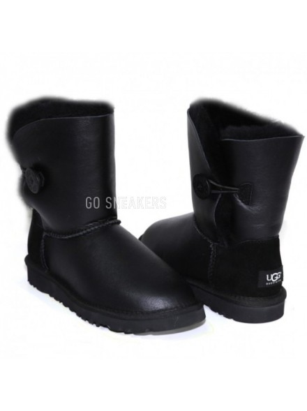 Женские угги с пуговицей Bailey Button Metallic Black