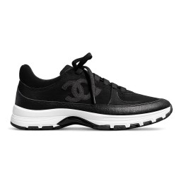 Chanel Metiers D'art Laminated and Suede Calfskin Sneakers Black