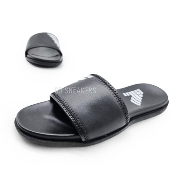 Мужские шлепки Armani Flip-flops Leather Black