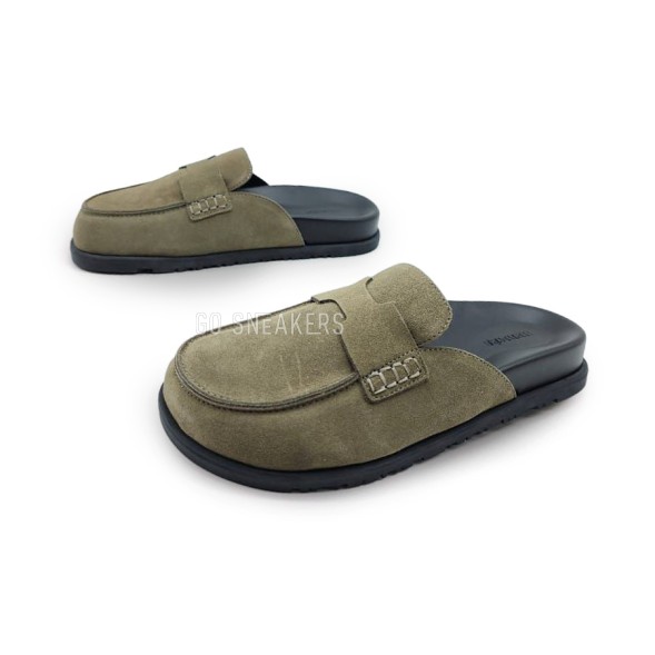Женские сабо Hermes Sabo Suede Khaki