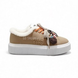 Miu Miu Winter Sneakers Platform Suede Sand