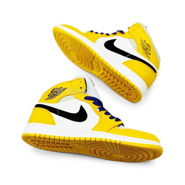 Унисекс кроссовки Nike Air Jordan 1 Retro Mid Yellow/Mint Force