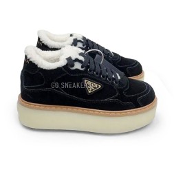 Prada Platform Suede Winter Black