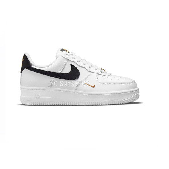 Унисекс кроссовки Nike Air Force 1 Low 07 Essential White Black Gold Mini Swoosh