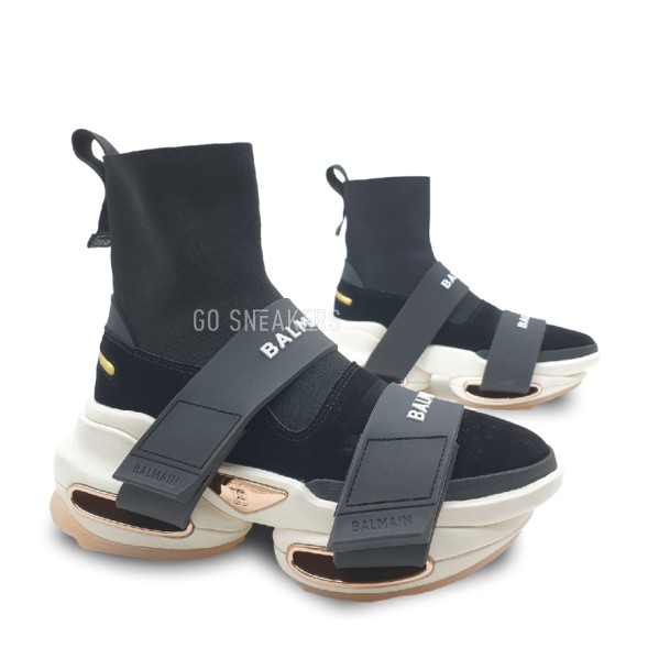 Женские кроссовки Balmain B-Bold Strap High Black/White