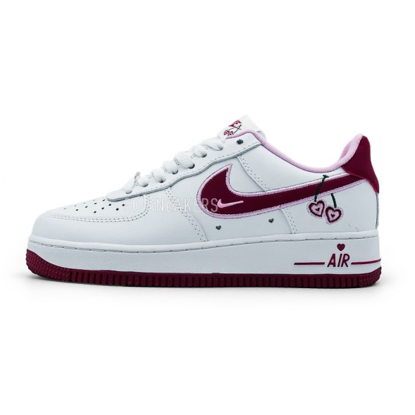 Унисекс кроссовки Nike Air Force 1 07 Valentines Day White/Wine