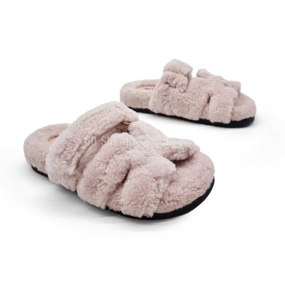 Женские сандалии Hermes Flip-flops Pink Wool 