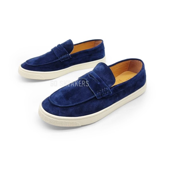 Унисекс мокасины Brunello Cucinelli Suede Navy