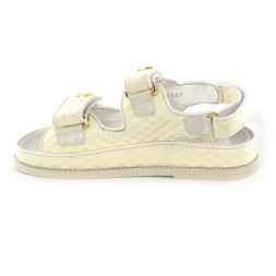 Chanel Sandals Jeans White